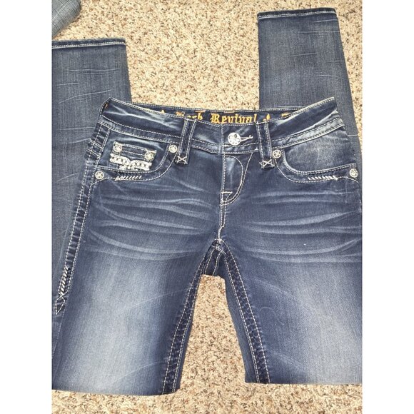 Womens Rock Revival Skinny Jeans Size 26 / 30' Inseam / Jen Skinny - Picture 3 of 3